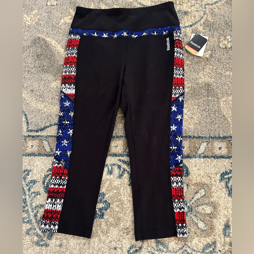 HUGE BUNDLE SALE! REEBOK SPORT STRETCH TIGHT FIT CAPRI LEGGINGS SMALL NWT $35
